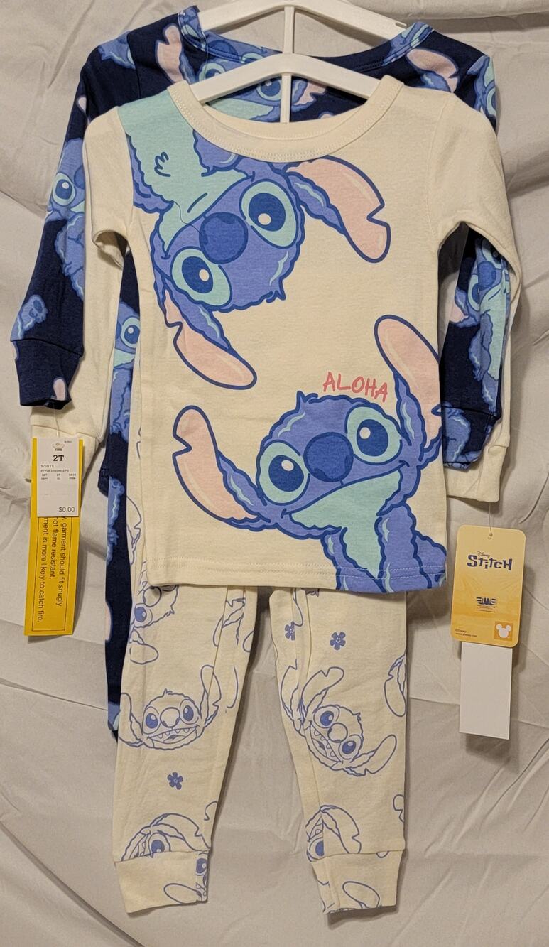 Disney Stitch 4-Piece Pajamas/2-sets size 2T